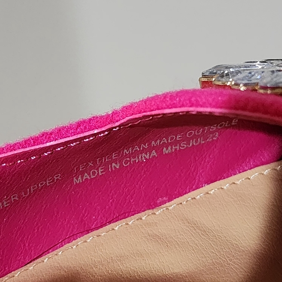 NIB Hot Pink Kitten Sling Back heel with sparkly buckle on top Size 9M EU 40.5 - Picture 10 of 13